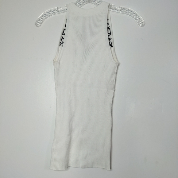 S WHBM Tank Top Tee Shirt Lace Black Blouse Knit L - Picture 2 of 7